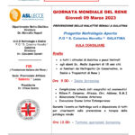 “P.O. Galatina”Giornata mondiale del rene giovedì 9 Marzo 2023 “ Prevenzione delle Malattie Renali nella ASL Lecce”